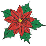 Matriz de Bordado Flor de Natal de Azevinho